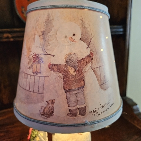Pat Richter Homestead workshop Snowman love table lamp . - Picture 14 of 16